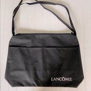 Lancôme Black zip closure bag 15” wide x 13” high x 4” deep 2 deep front pockets